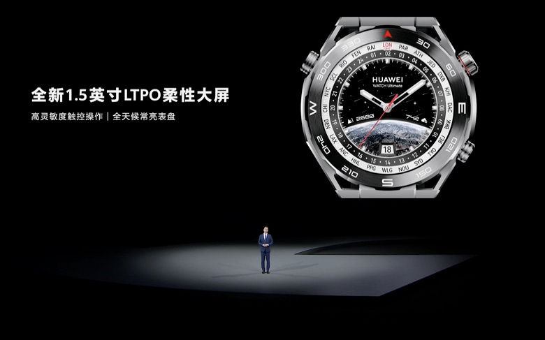 Экран AMOLED 1,5 дюйма, IP68, погружение на глубину 100 м, регистрация ЭКГ. Представлены Huawei Watch Ultimate — первые в мире умные часы с поддержкой спутниковой связи